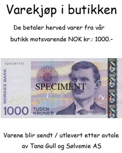 Varekjøp i butikken kr 1000.-
